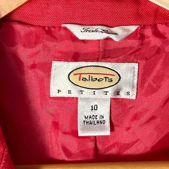 Vintage Talbots Women’s Irish Linen Blazer 10P Hot Pink Preppy Career Jacket - Picture 9 of 12